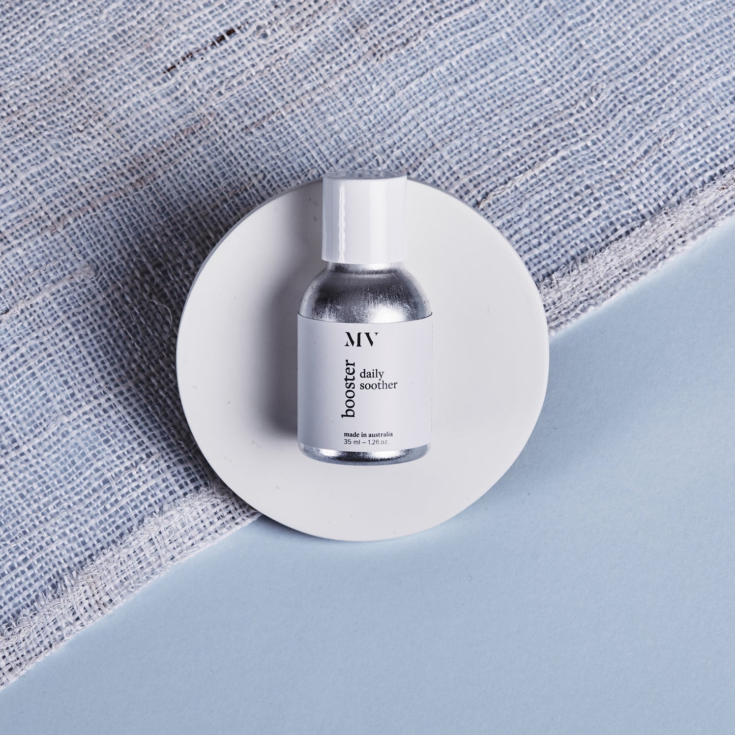 MV Skintherapy Daily Soother Booster lifestyle image with purple background - Margot Body