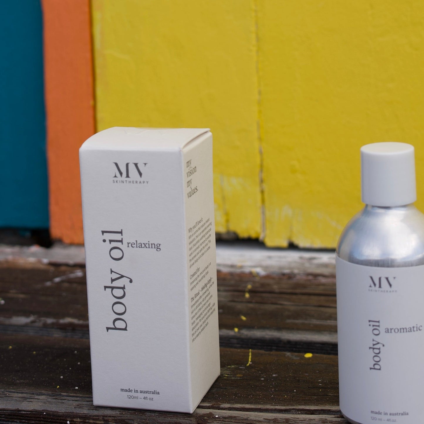 MV Skintherapy Relaxing Body Oil in box at the Beach - Margot Body Hobart