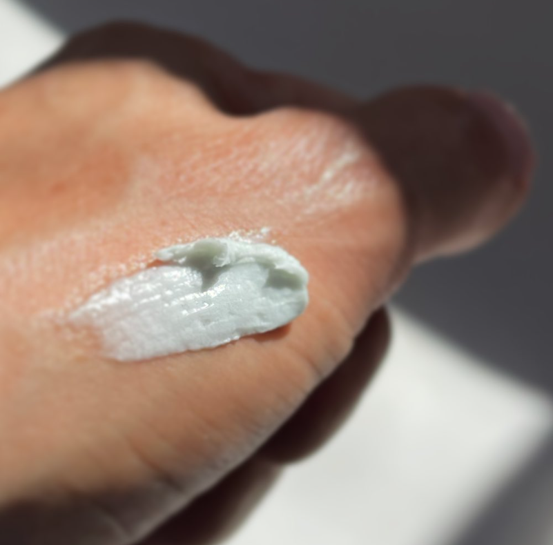 Josh Rosebrook Vital Balm Cream texture on hand- Margot Body